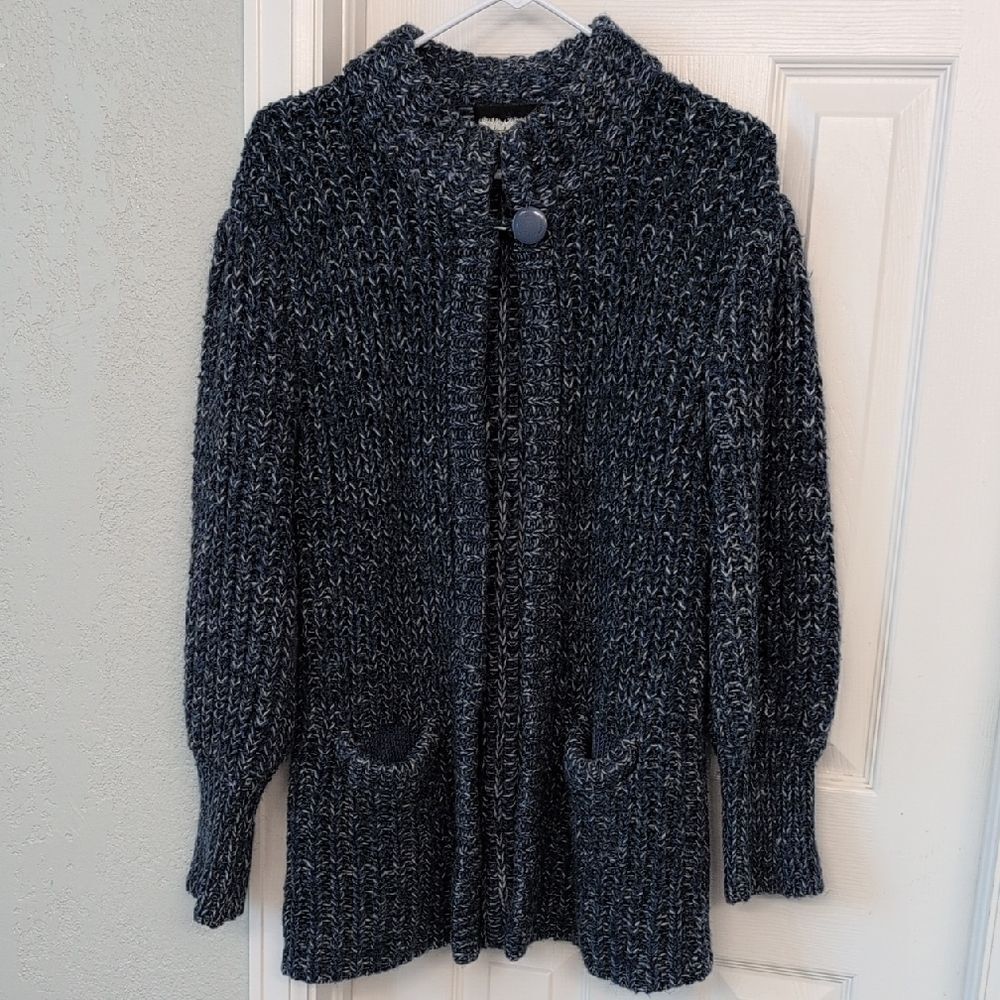 Vintage Blue and Gray Women's Cardigan
